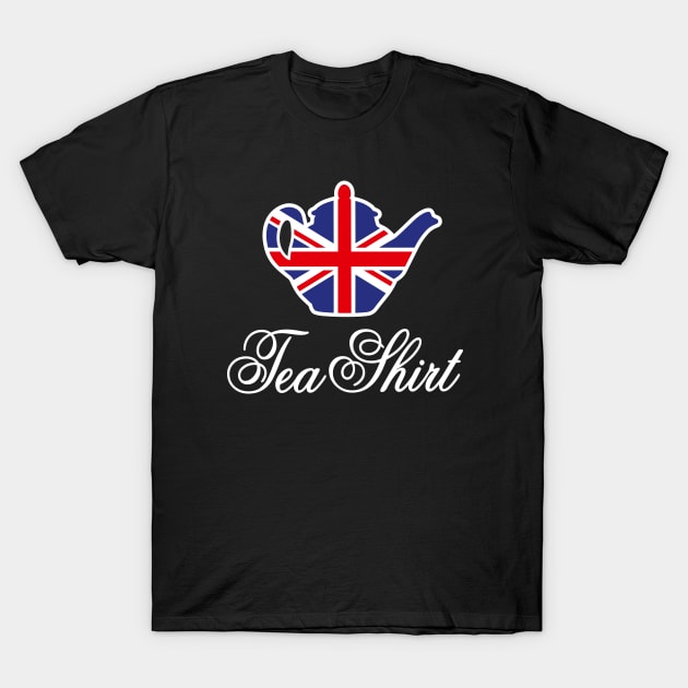 Tea Shirt British teapot Union Jack UK tea pun T-Shirt by LaundryFactory